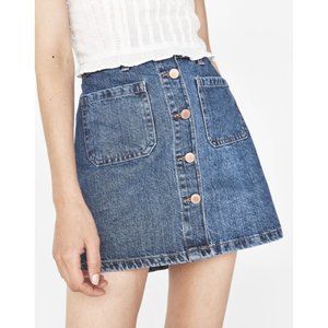 Bershka Denim Button Front Skirt